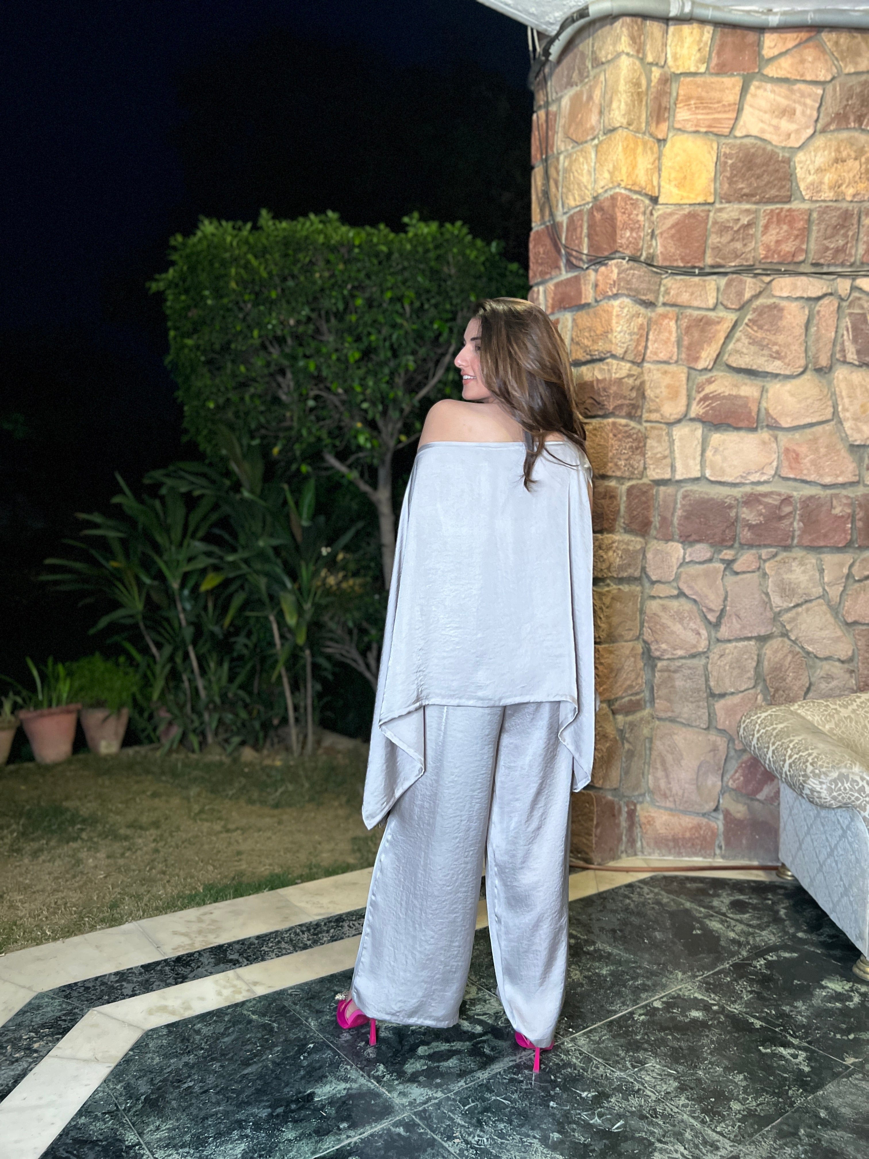 Mitaliwadhwa Gunmetal coord set