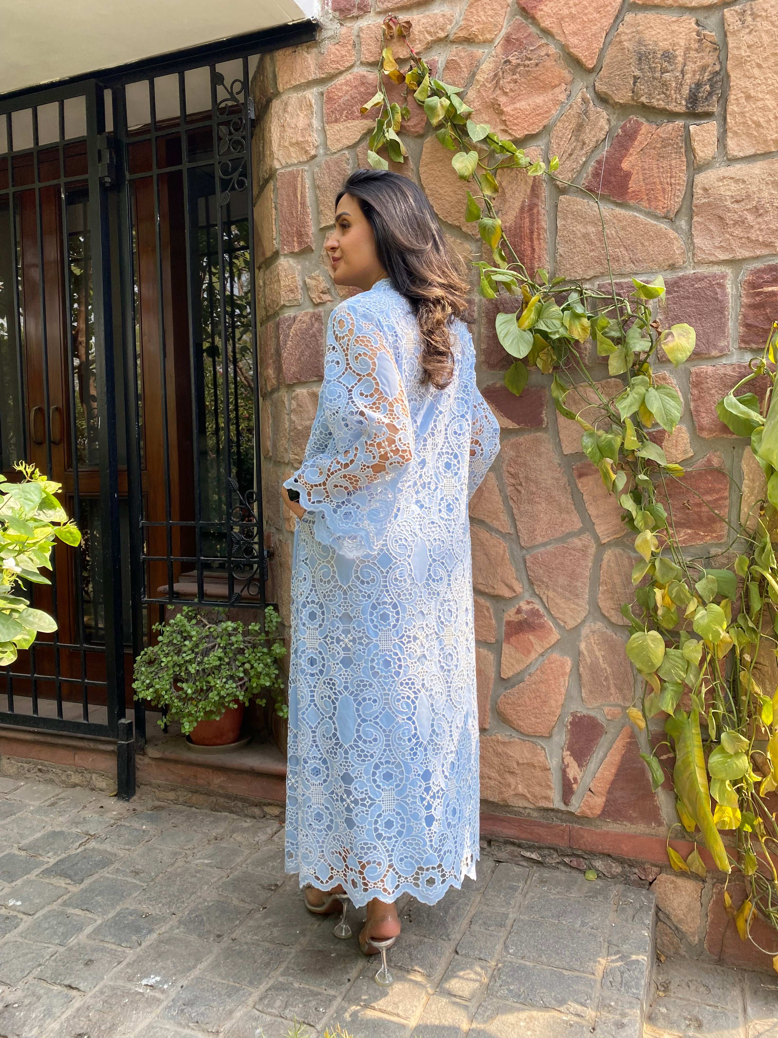 Mitaliwadhwa Light blue scallop dress