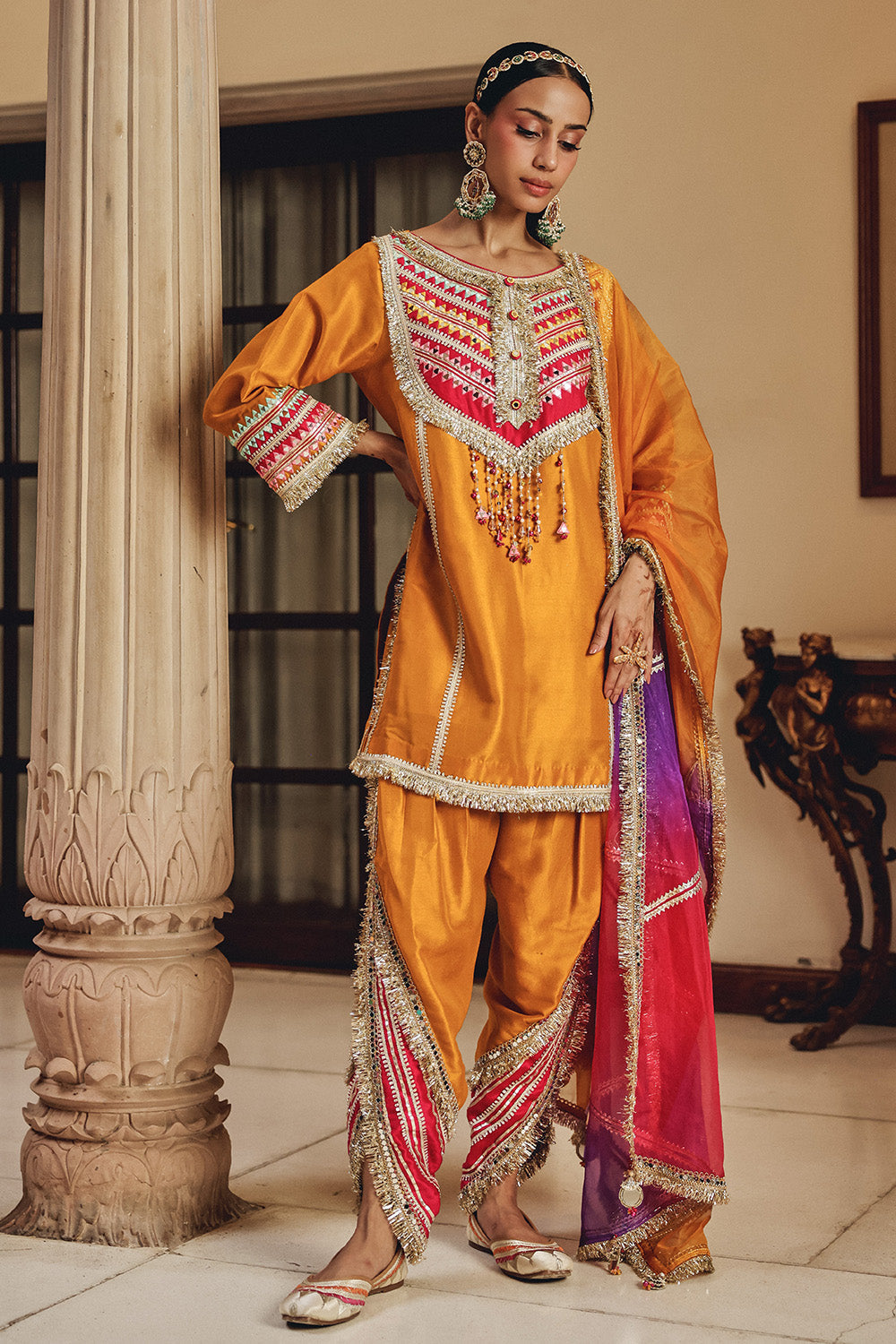 Mustard Ruhira Silk Blend Kurti Patiala Set - Festive Ethnic Wear