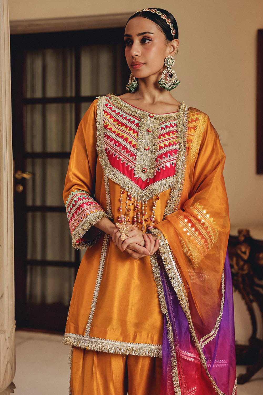 Mustard Ruhira Silk Blend Kurti Patiala Set - Festive Ethnic Wear