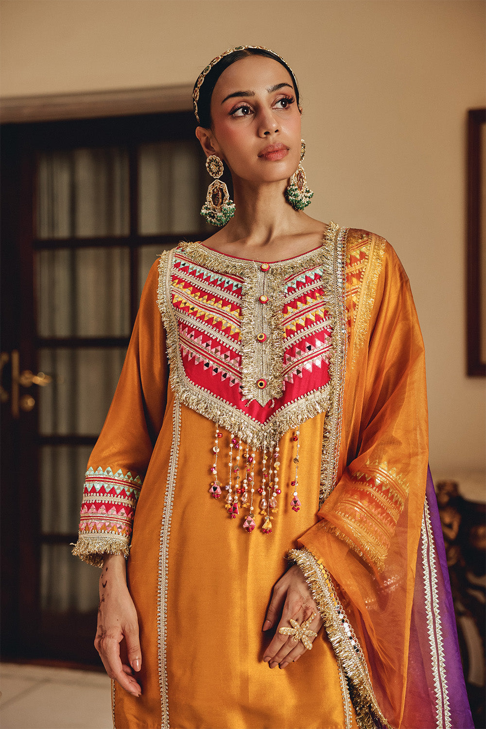 Mustard Ruhira Silk Blend Kurti Patiala Set - Festive Ethnic Wear