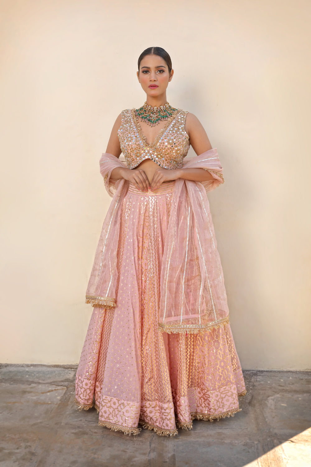 Banarasi Chanderi Lehenga - Auraya Fashion 