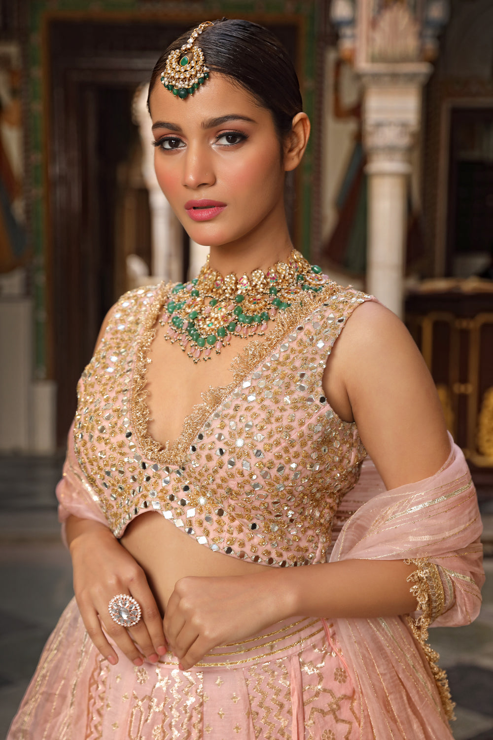 Banarasi Chanderi Lehenga - Auraya Fashion 
