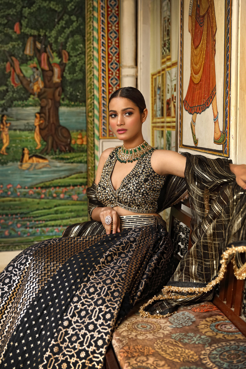 Banarasi Chanderi Lehenga - Auraya Fashion 