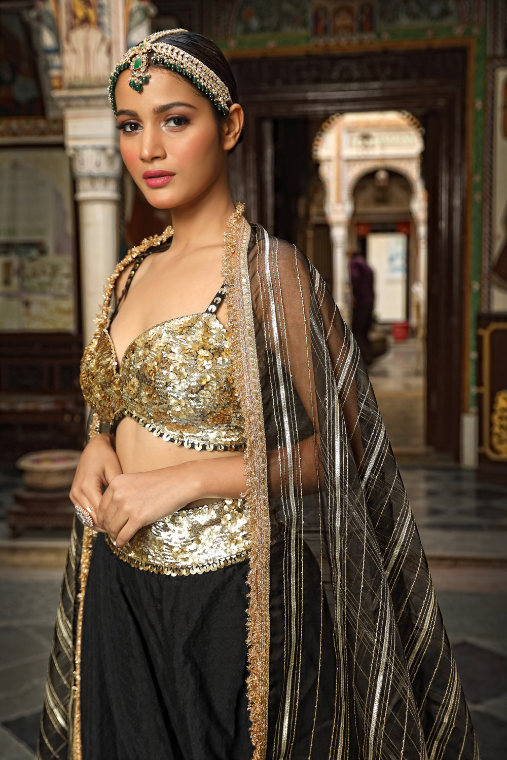 Dobby Fabrice Lehenga - Auraya Fashion 