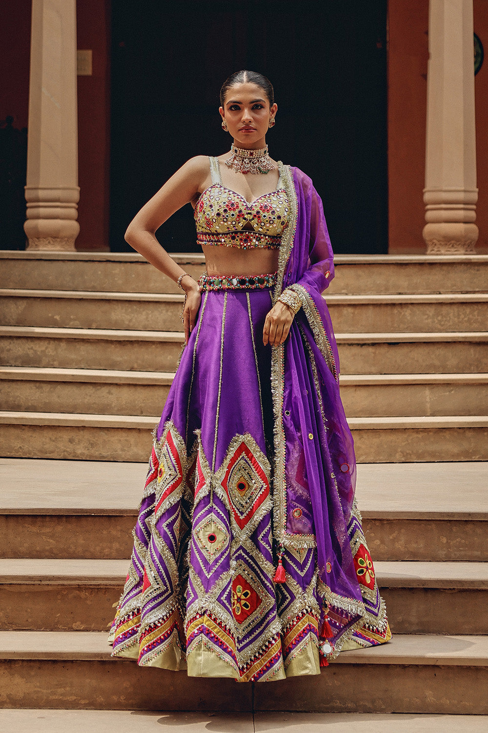 Purple Jash-E-Lehenga Set in Silk Blend | Designer Festive Wear