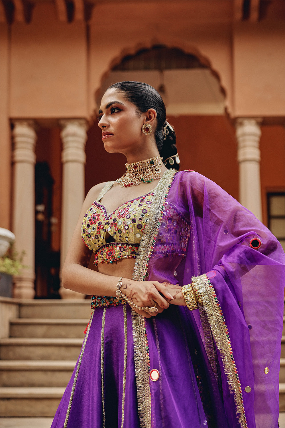 Purple Jash-E-Lehenga Set in Silk Blend | Designer Festive Wear