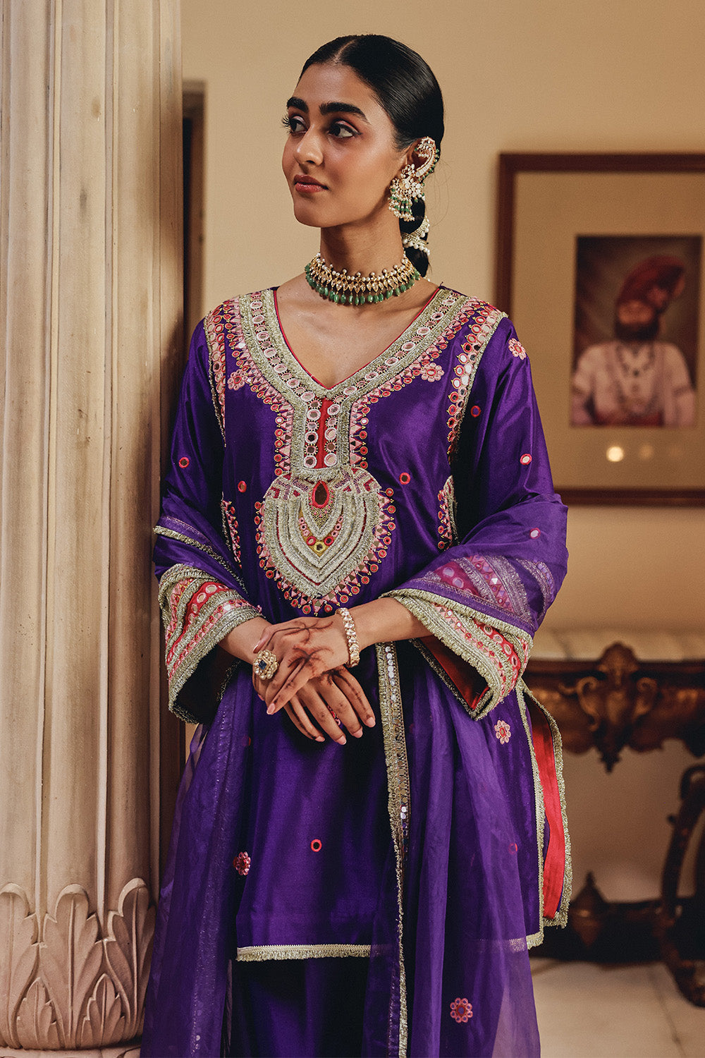 Purple Sahar Silk Blend Salwar Set - Designer Festive Wear