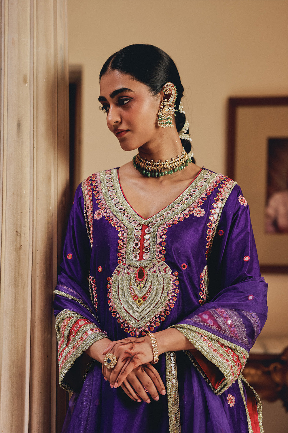 Purple Sahar Silk Blend Salwar Set - Designer Festive Wear