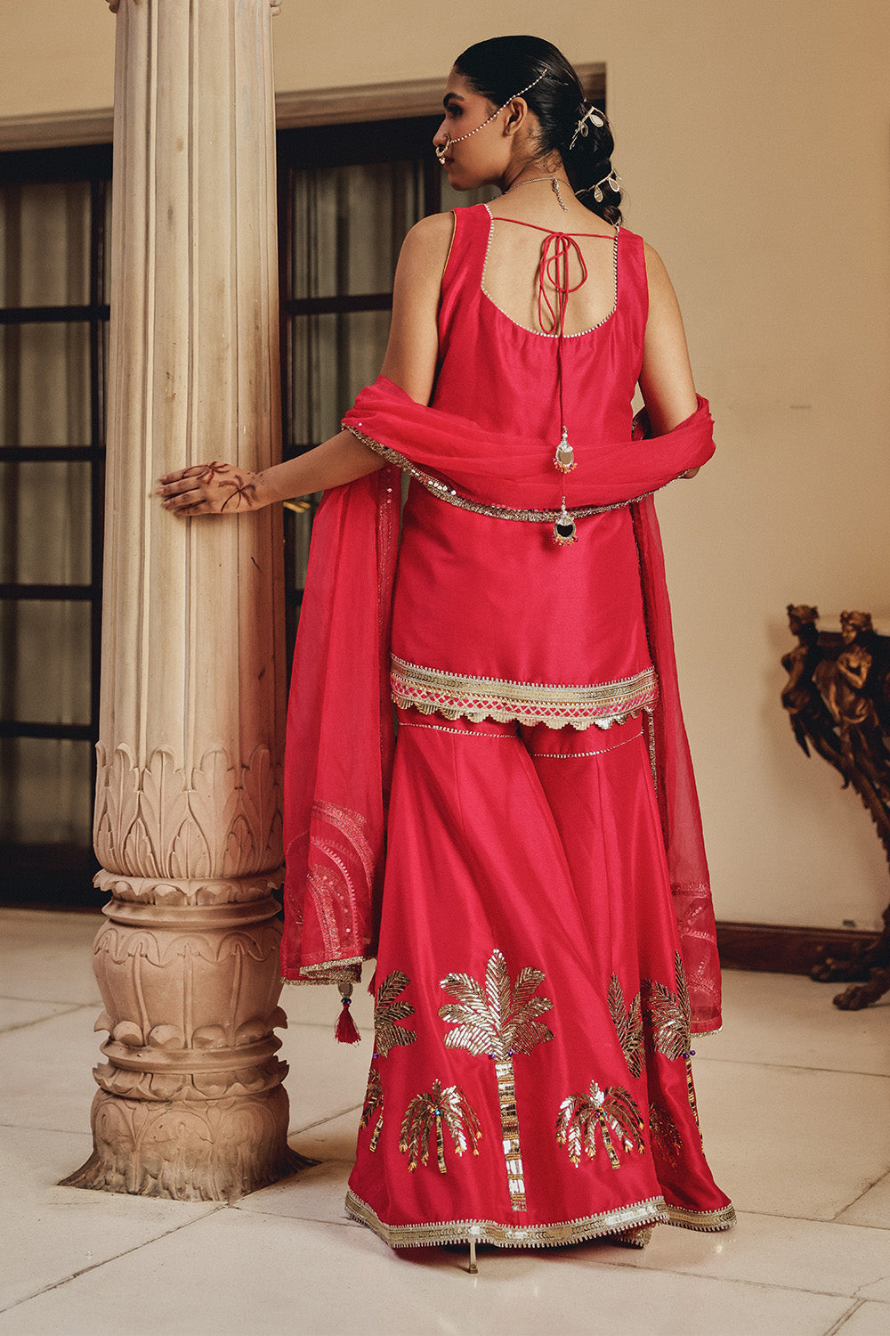 Rani Ranibahaar Silk Blend Sharara Set - Tropical Festive Wear