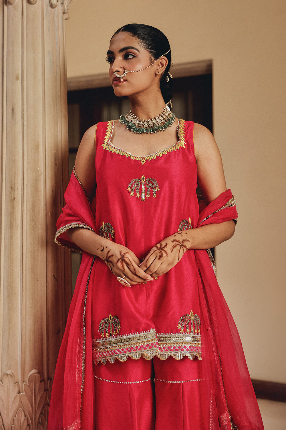 Rani Ranibahaar Silk Blend Sharara Set - Tropical Festive Wear