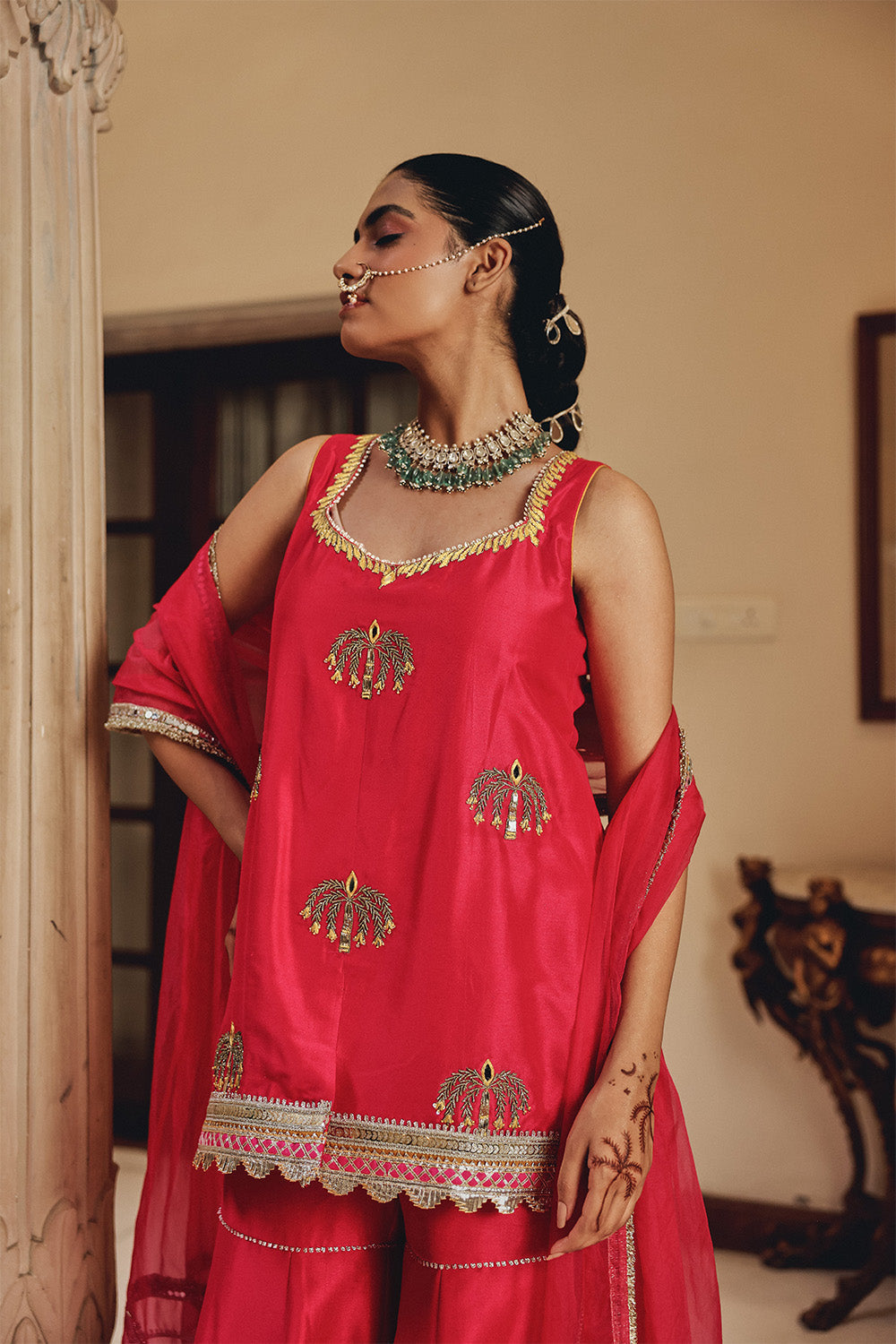 Rani Ranibahaar Silk Blend Sharara Set - Tropical Festive Wear