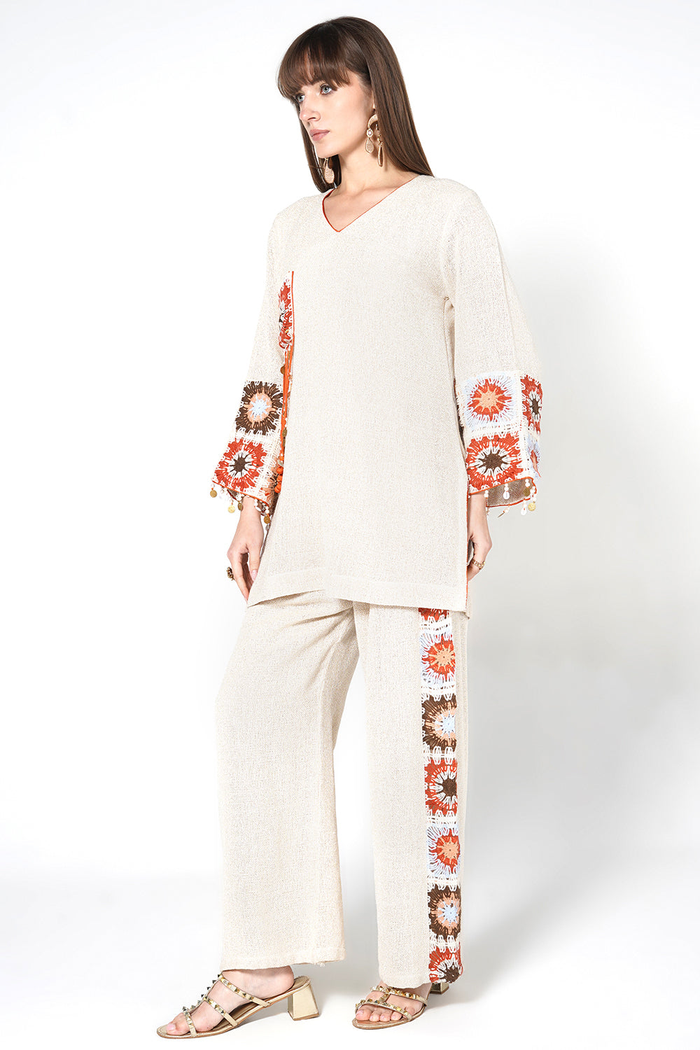Resha Jute Artistic Designer Co-Ord Set with Tassel Detail