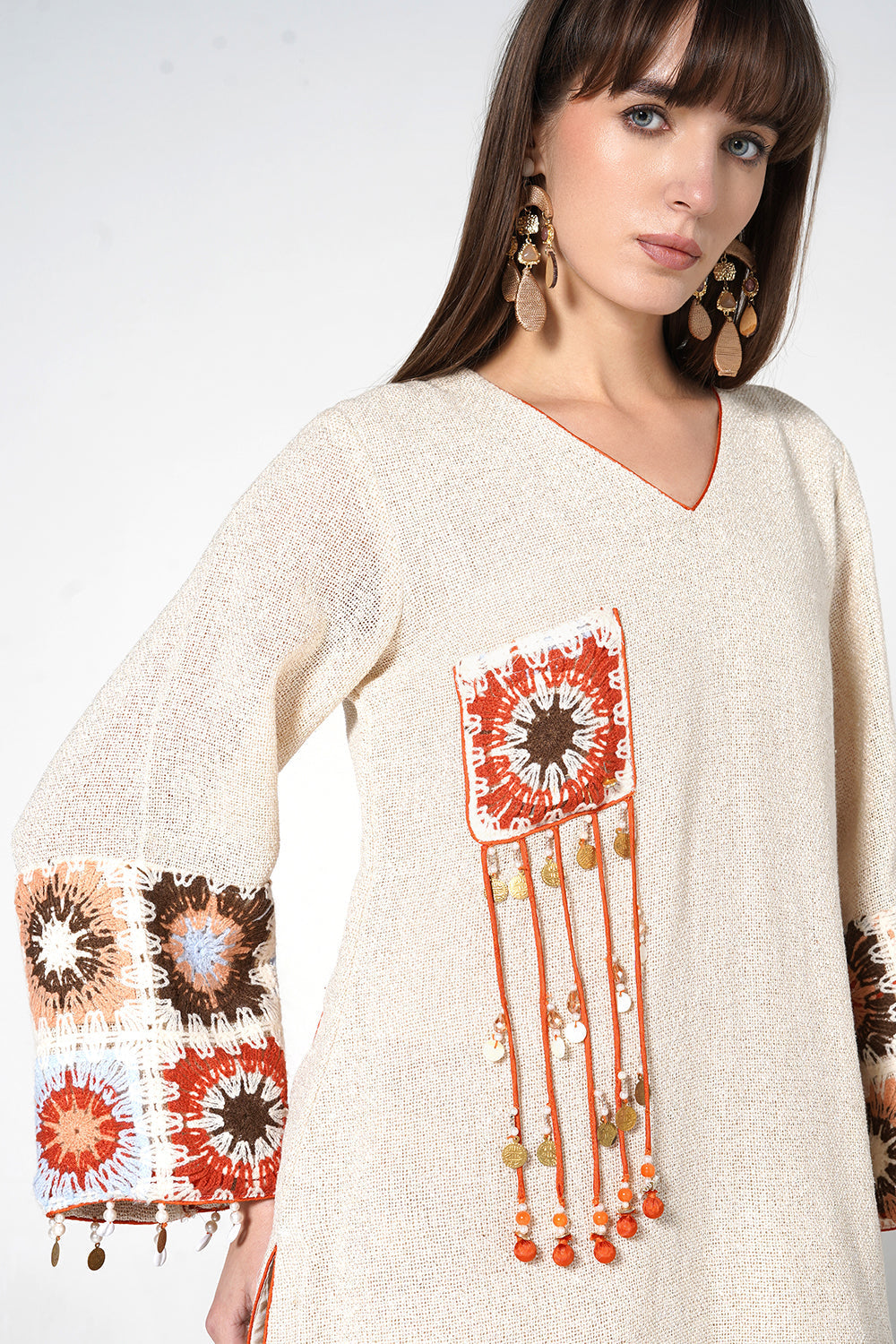 Resha Jute Artistic Designer Co-Ord Set with Tassel Detail
