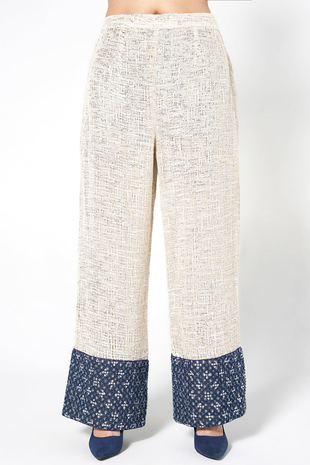 Resha Jute Designer Co-ord Set: Textured Shirt & Palazzo Set