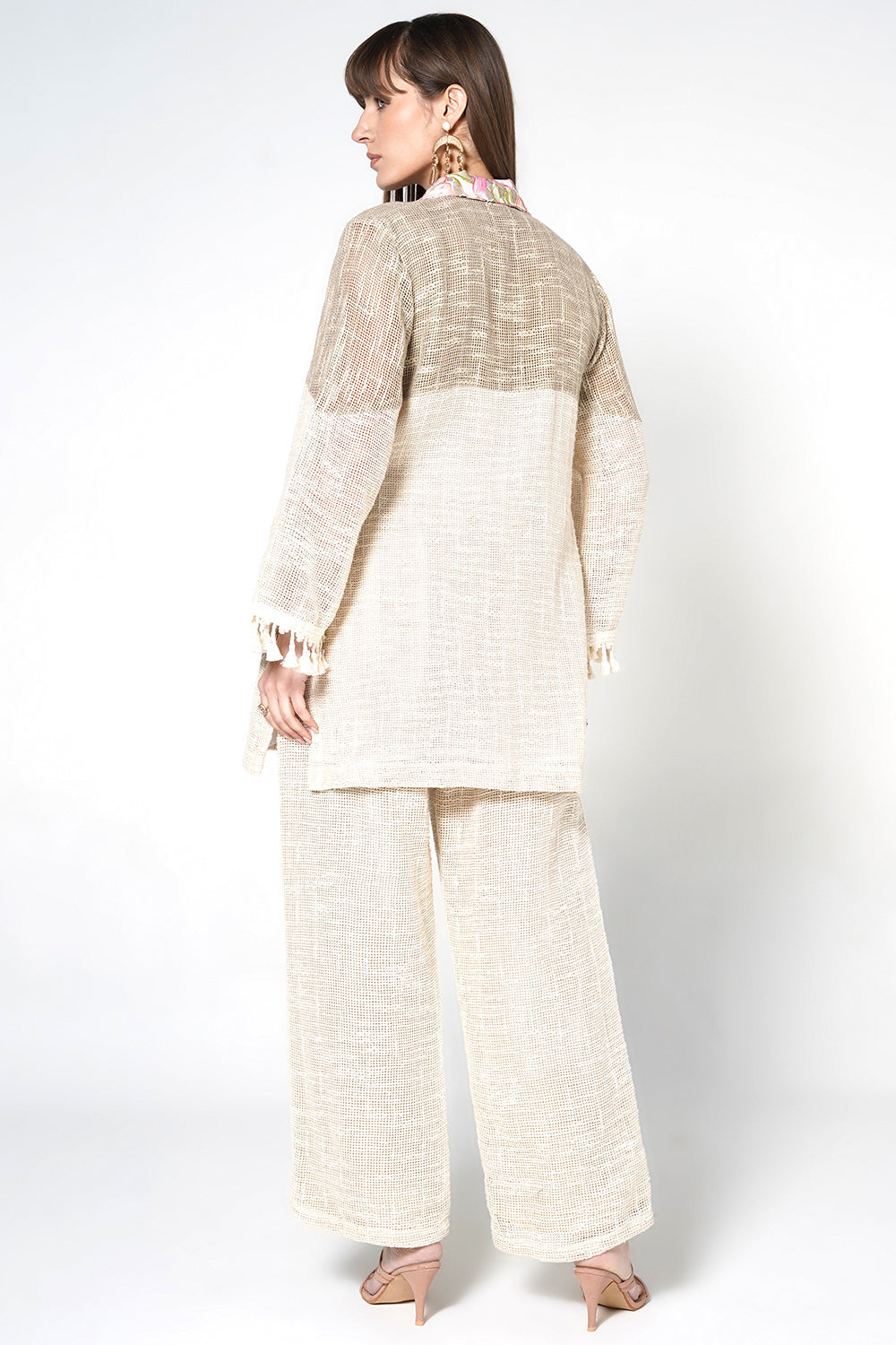 Resha Jute Floral Co-ord Set - Elegant Designer Shirt Style Outfit