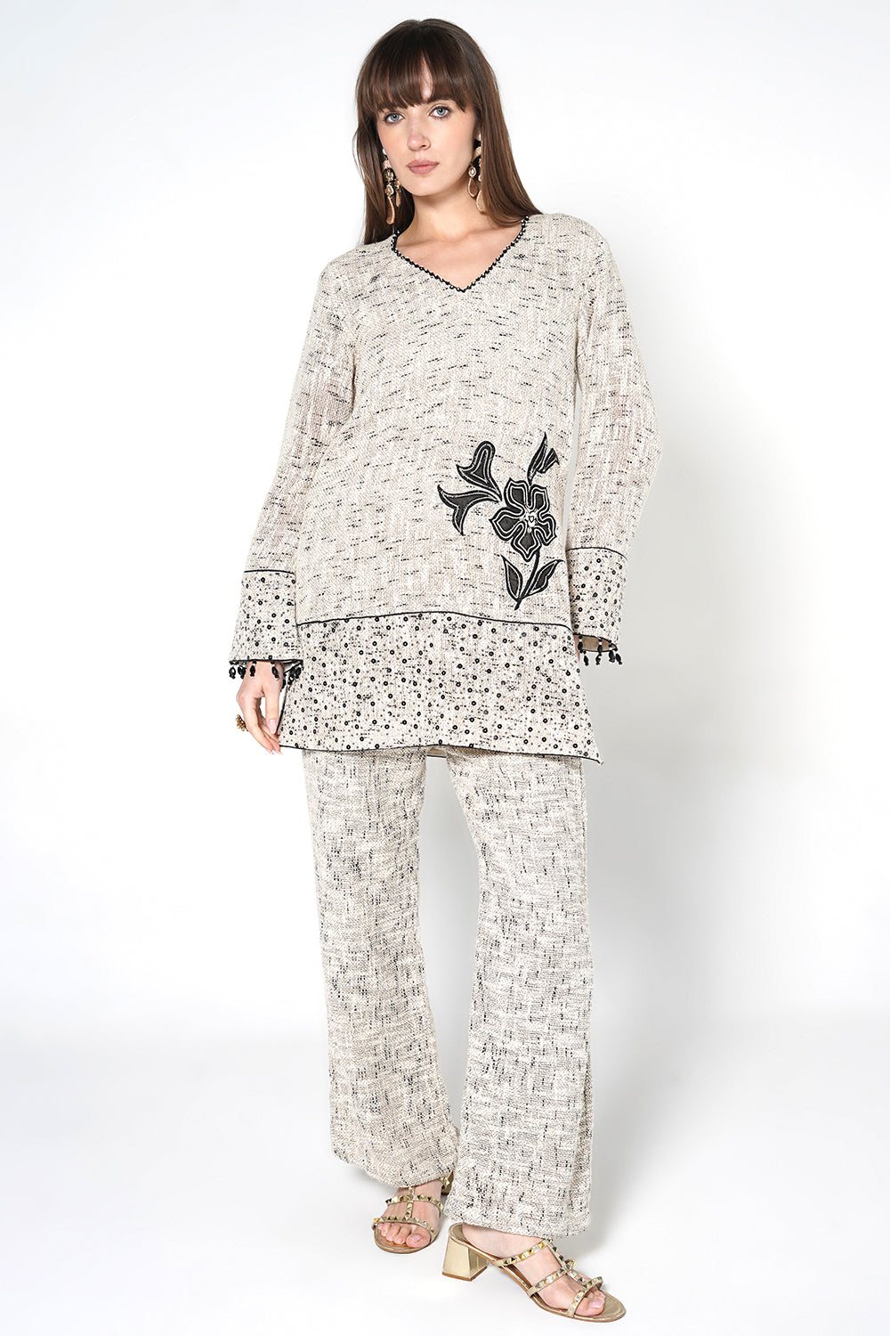 Resha Jute Printed Minimal Designer Co-Ord Set for Office Wear