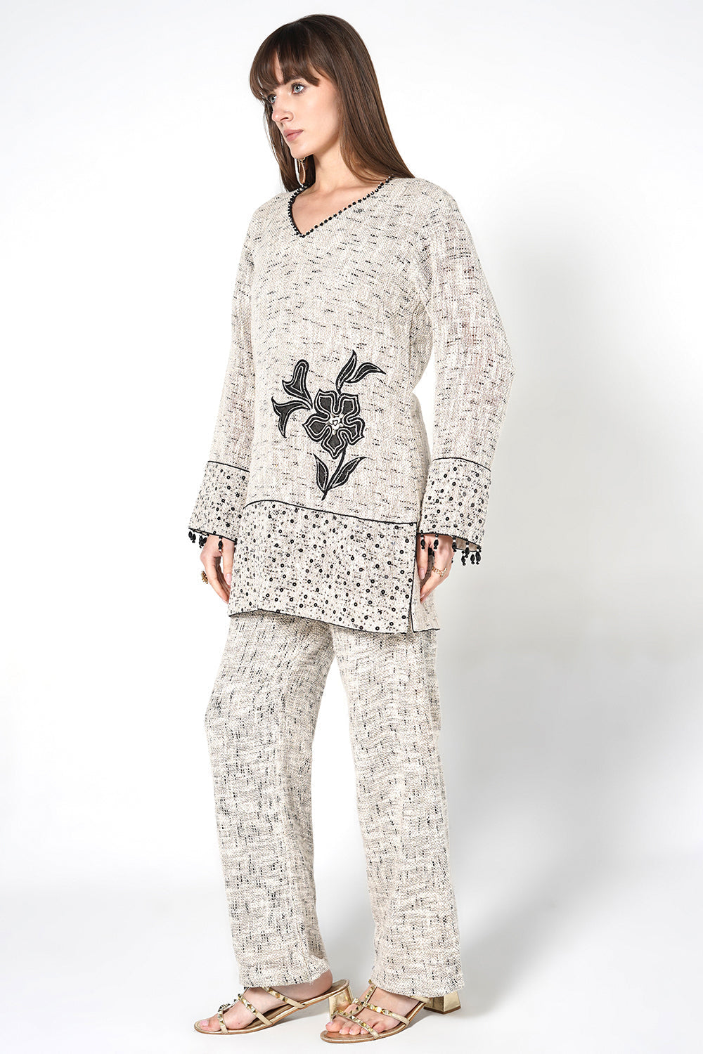 Resha Jute Printed Minimal Designer Co-Ord Set for Office Wear