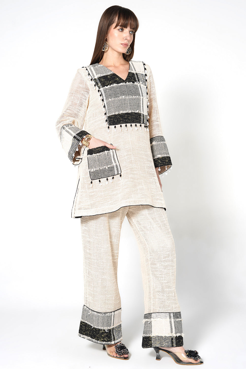 Resha Jute Textured Co-Ord Set for Minimal Office Wear
