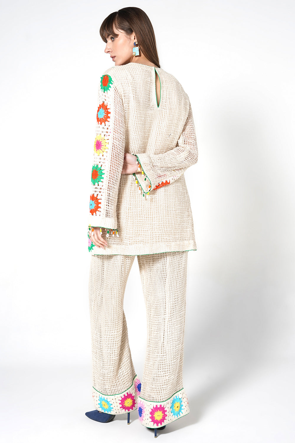 Resha Jute Multicolor Crochet Co-Ord Set - Designer Resort Wear