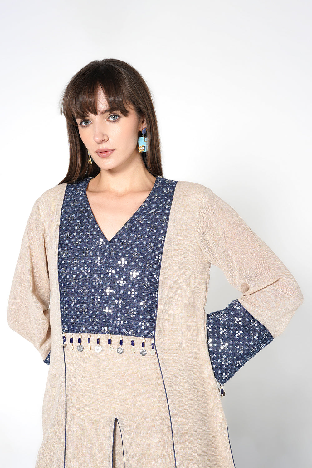 Resha Jute Panelled Co-Ord Set - Flared Palazzo Designer Outfit