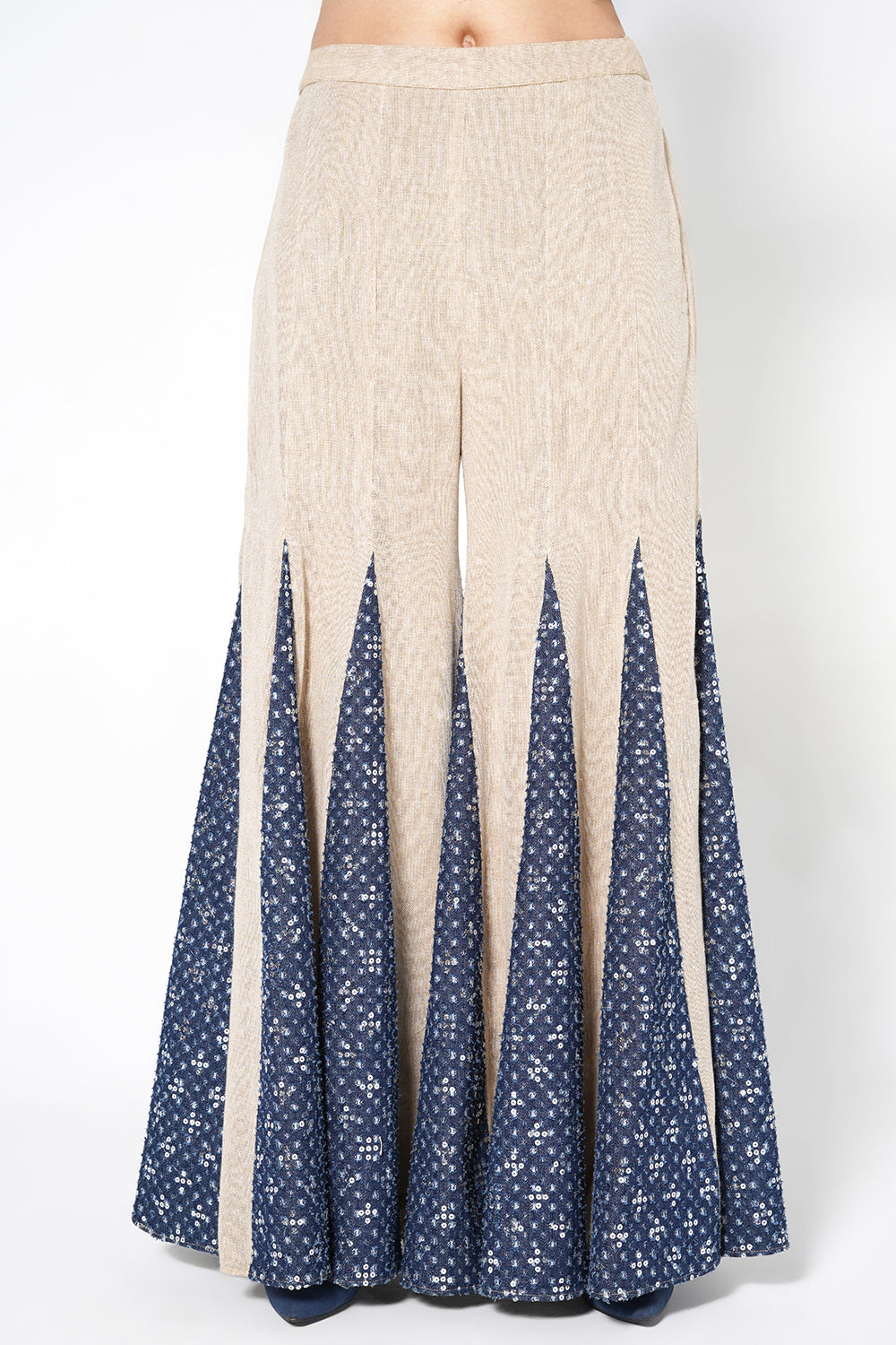 Resha Jute Panelled Co-Ord Set - Flared Palazzo Designer Outfit