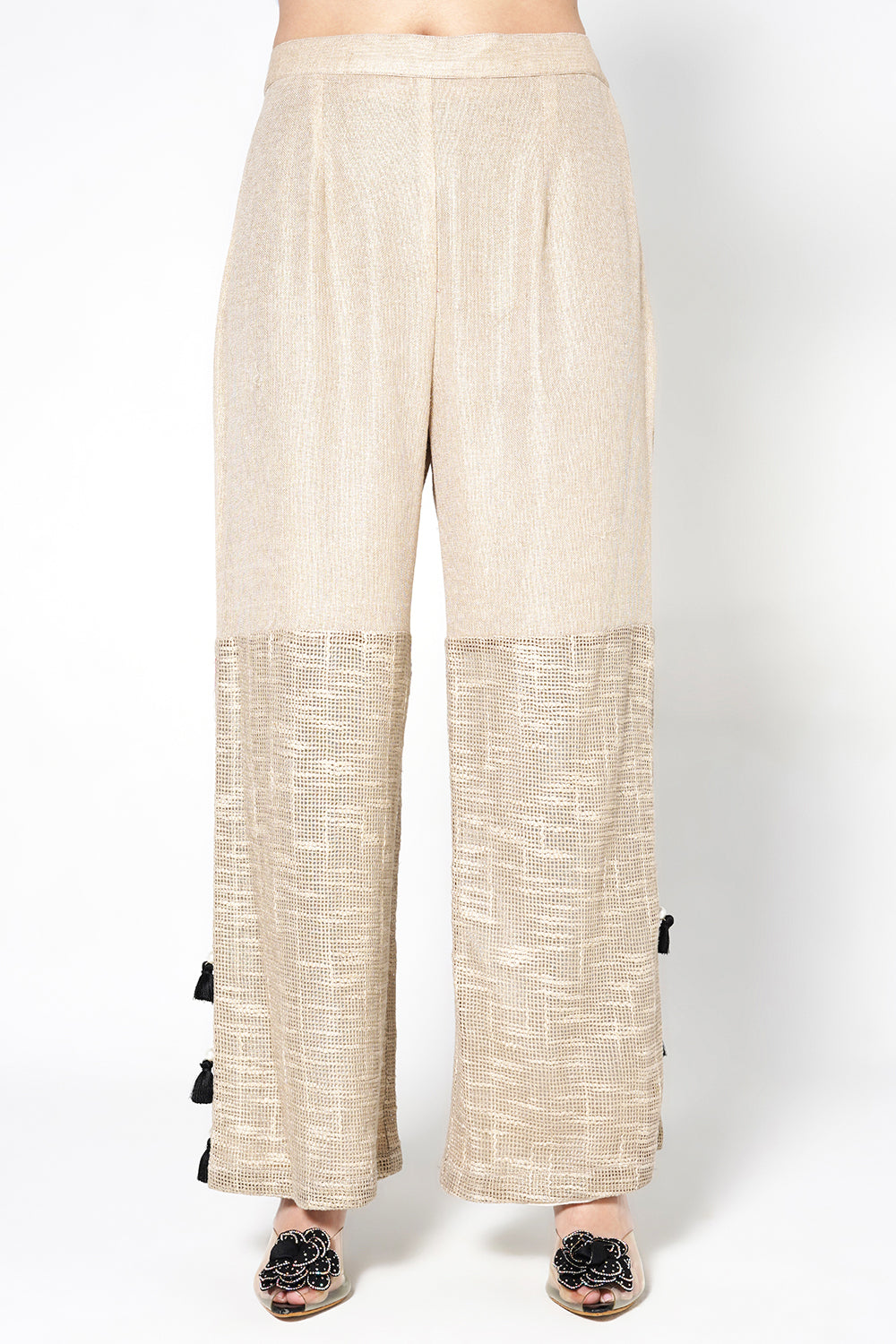 Resha Jute Structured Designer Co-Ord Set with Tassel Detail