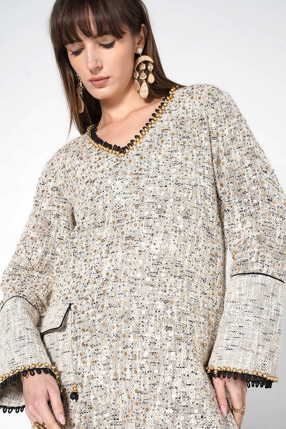 Resha Textured Jute Embellished Co-Ord Set for Formal & Festive Wear