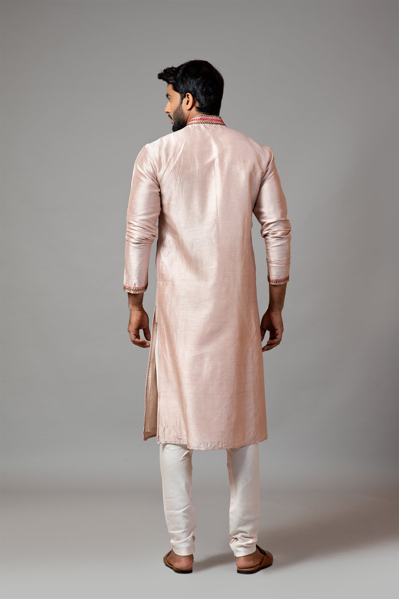 Multicolour Thread Stitch-Lines Kurta  Set