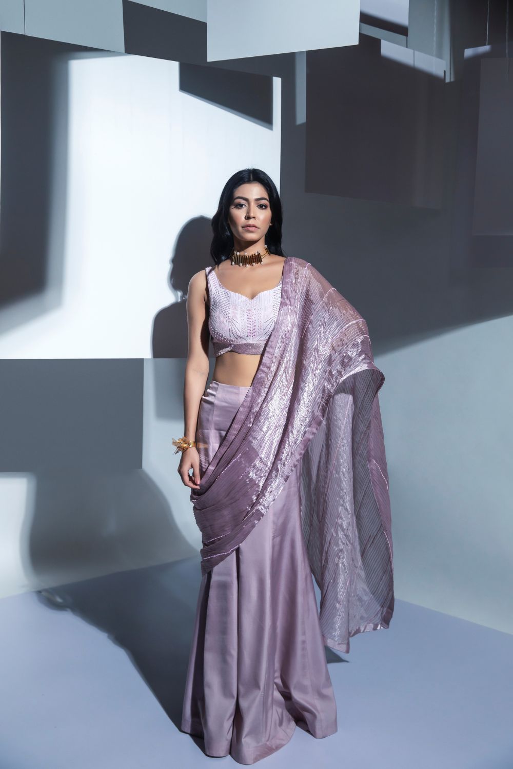 ROS DRAPE SAREE - Auraya Fashion - Ankur J - #tag1# - #tag2# - #tag3# - #tag3#
