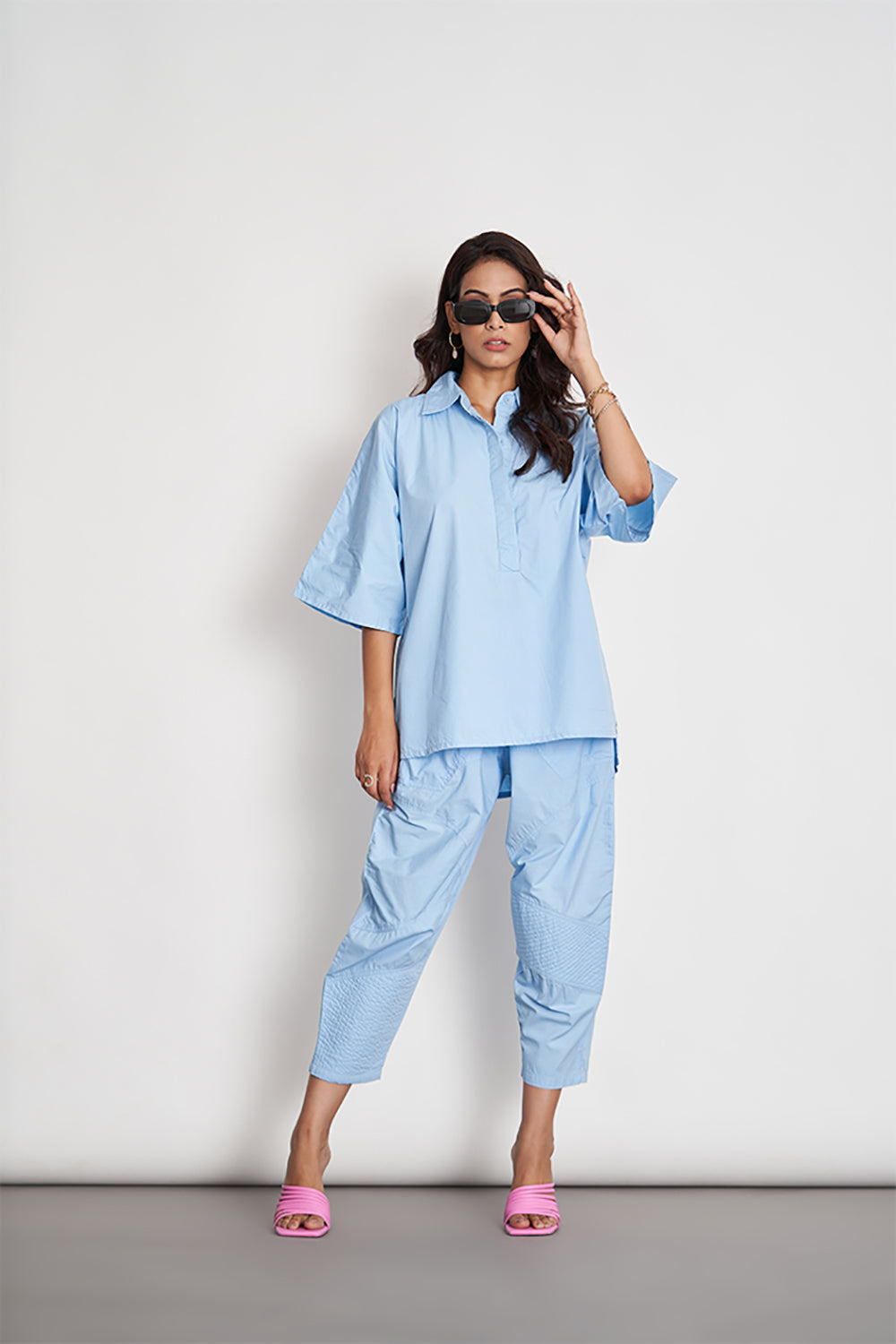 Ikigai Co-Ord Set Azure Blue - Auraya Fashion - Space - #tag1# - #tag2# - #tag3# - #tag3#