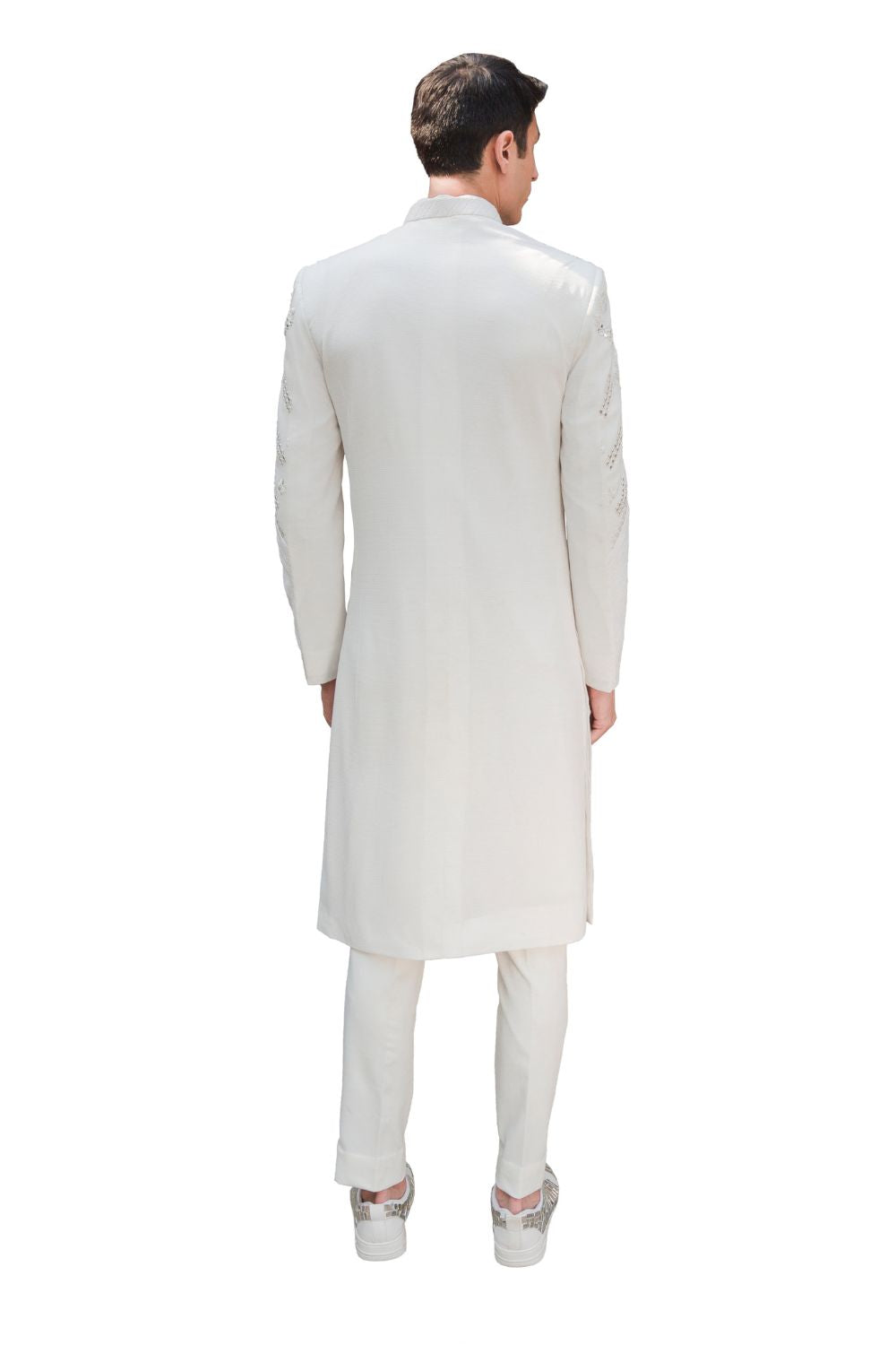 REFLEX SHERWANI IVORY - Auraya Fashion -  - #tag1# - #tag2# - #tag3# - #tag3#