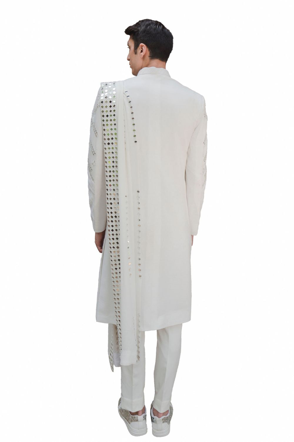 REFLEX SHERWANI IVORY - Auraya Fashion -  - #tag1# - #tag2# - #tag3# - #tag3#