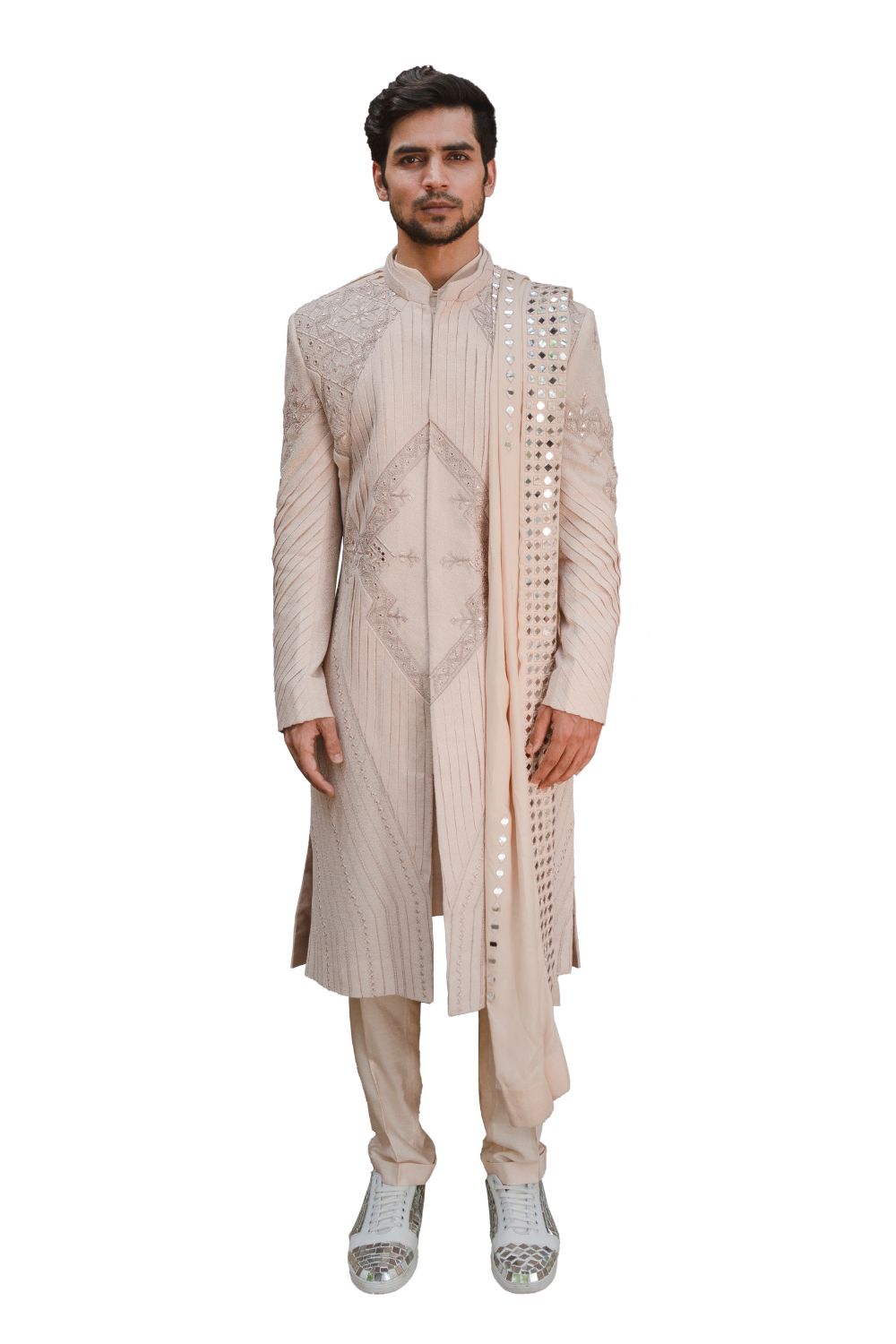 REFLEX SHERWANI LIGHT RUST - Auraya Fashion -  - #tag1# - #tag2# - #tag3# - #tag3#