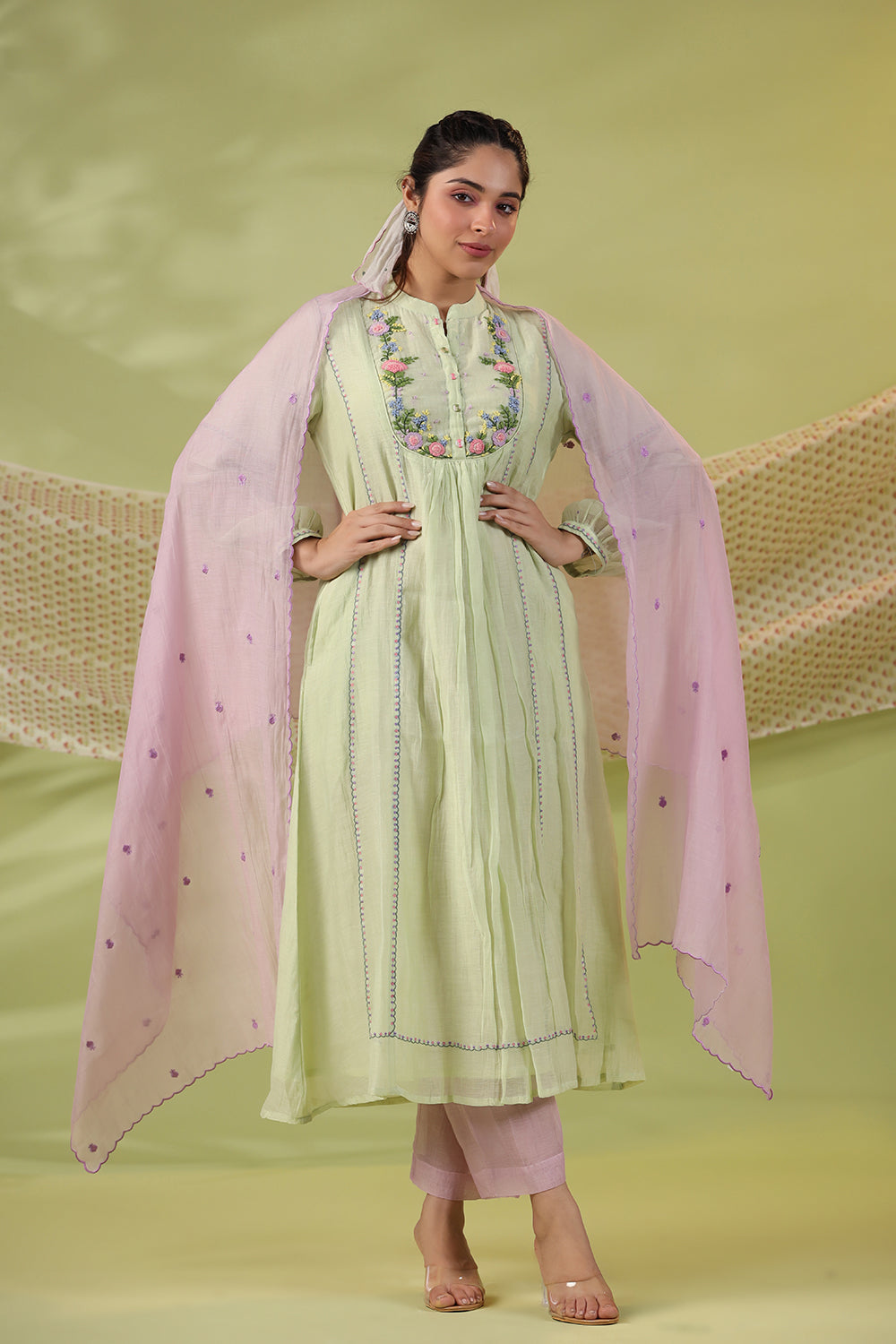 Happy Garden Kurta Set - Auraya Fashion - Amoree - #tag1# - #tag2# - #tag3# - #tag3#