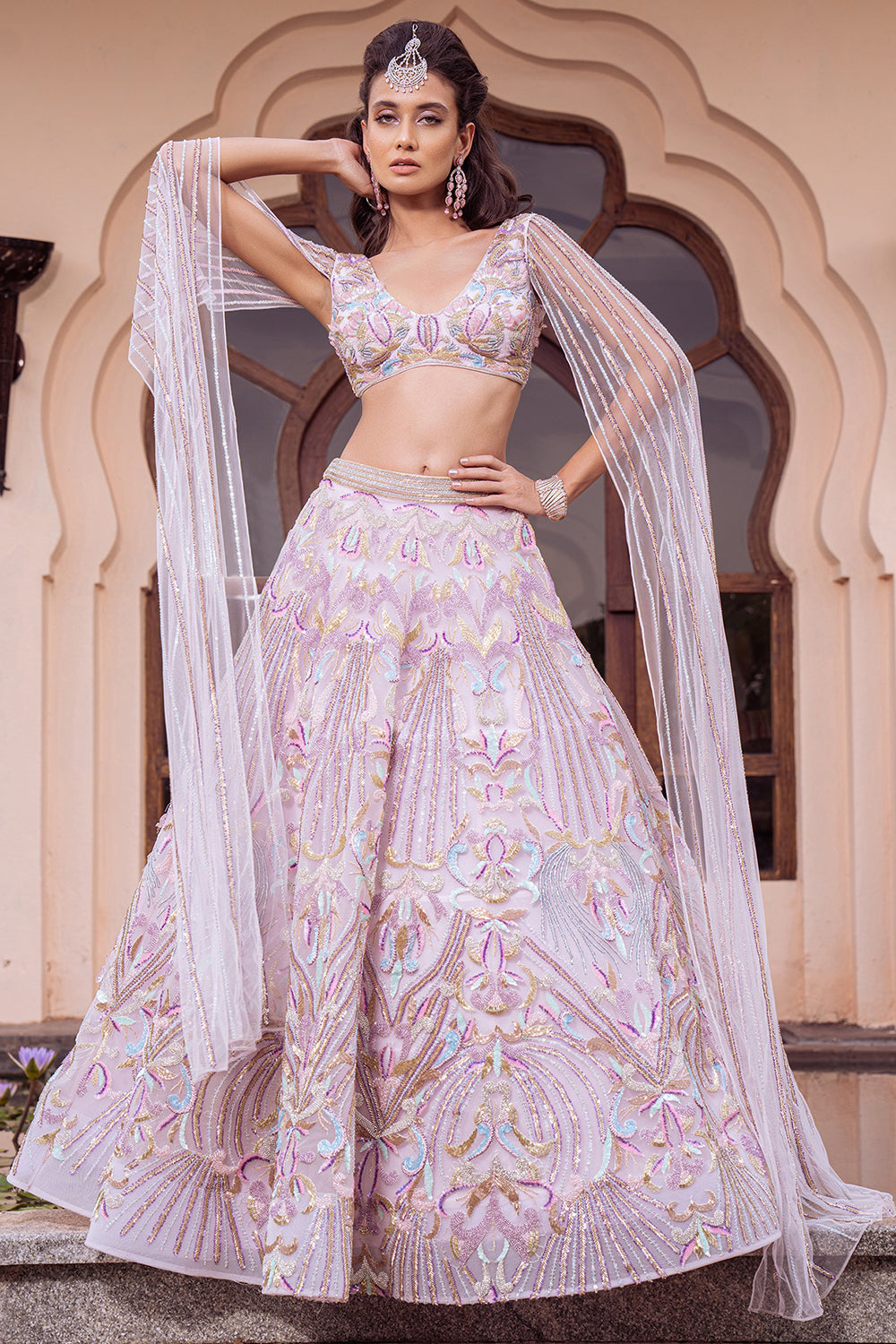 Lehenga Set Pink Embroidered - Auraya Fashion - Amit GT - #tag1# - #tag2# - #tag3# - #tag3#