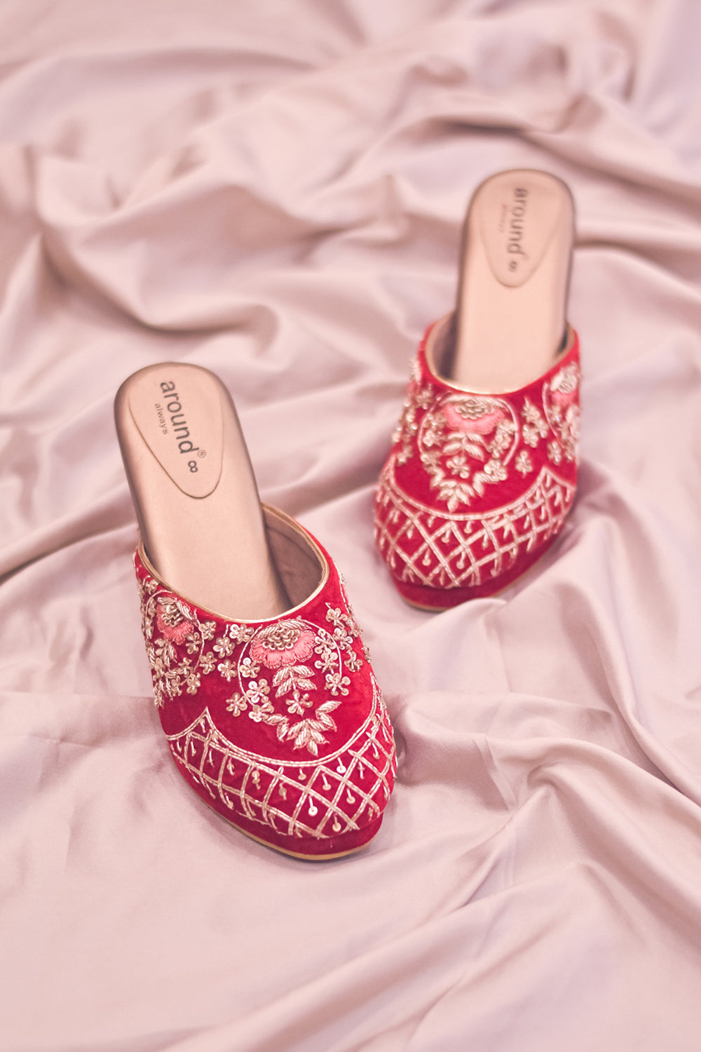 Embroidered Red Heels - Auraya Fashion - Around Always - #tag1# - #tag2# - #tag3# - #tag3#