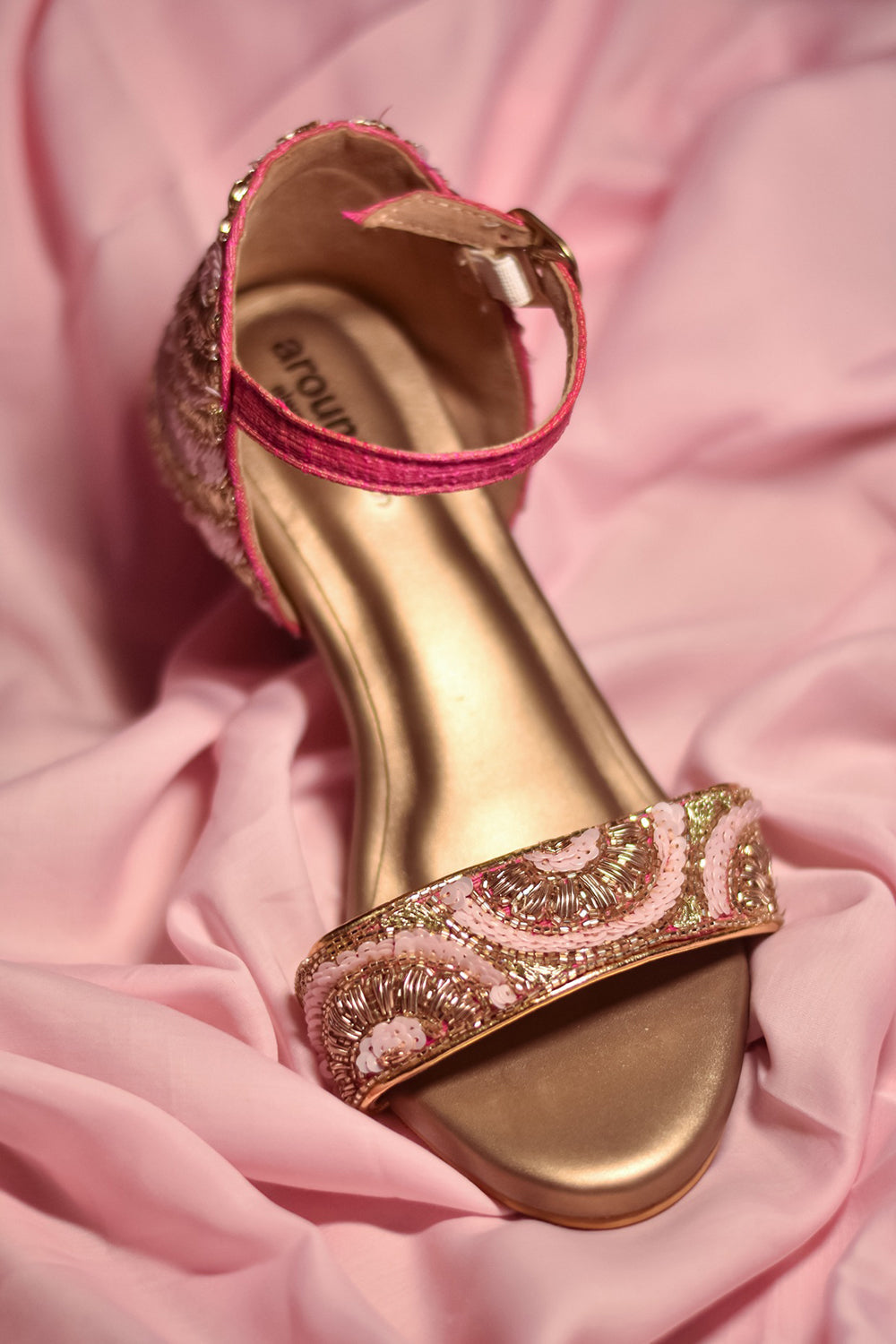 Pink Sequins Embroidered Heels - Auraya Fashion - Around Always - #tag1# - #tag2# - #tag3# - #tag3#