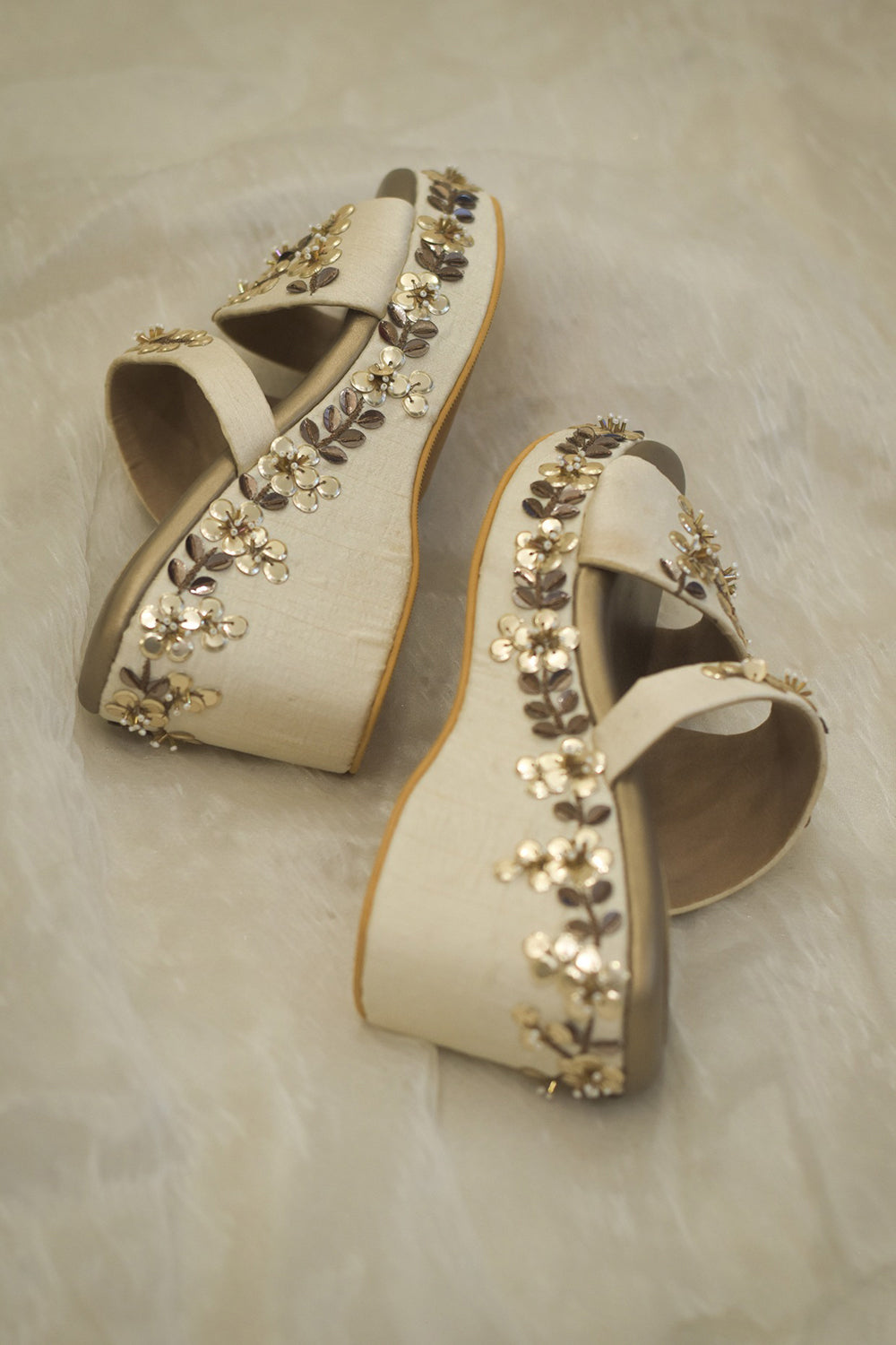 Zardosi Embroidered Gold Wedges