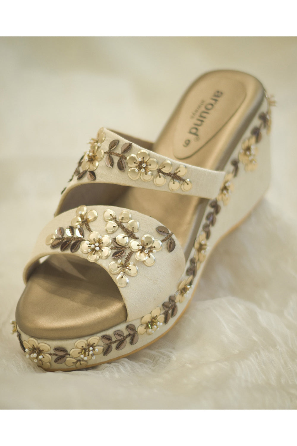 Zardosi Embroidered Gold Wedges