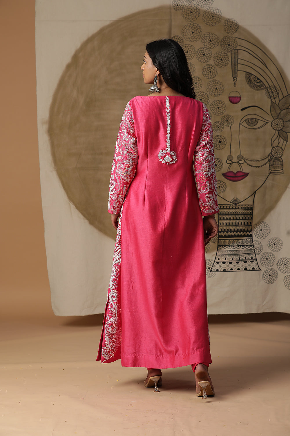 Pink A Line Kurta Set - Auraya Fashion -  - #tag1# - #tag2# - #tag3# - #tag3#