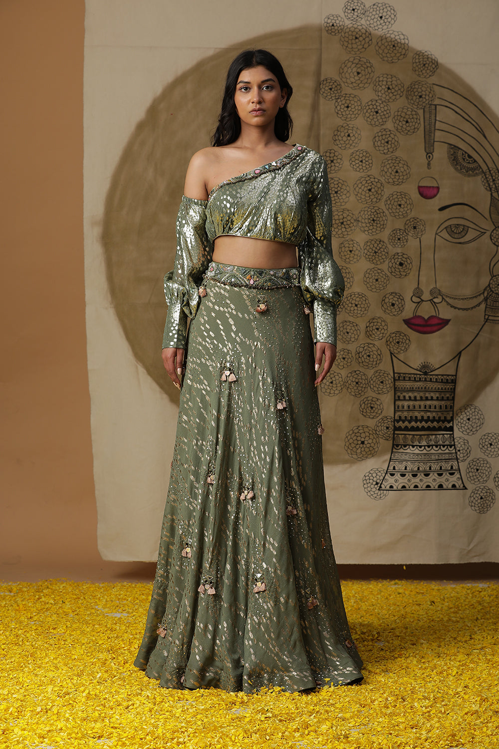 Pista Green Lehnga Set - Auraya Fashion - Arpita Sulakshana - #tag1# - #tag2# - #tag3# - #tag3#