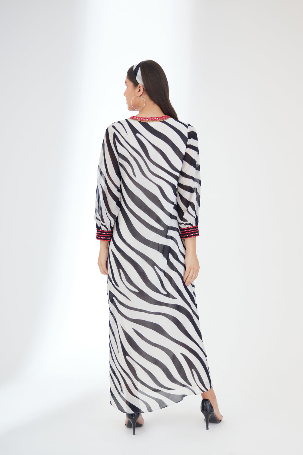 Black N White Maxi Dress - Auraya Fashion -  - #tag1# - #tag2# - #tag3# - #tag3#