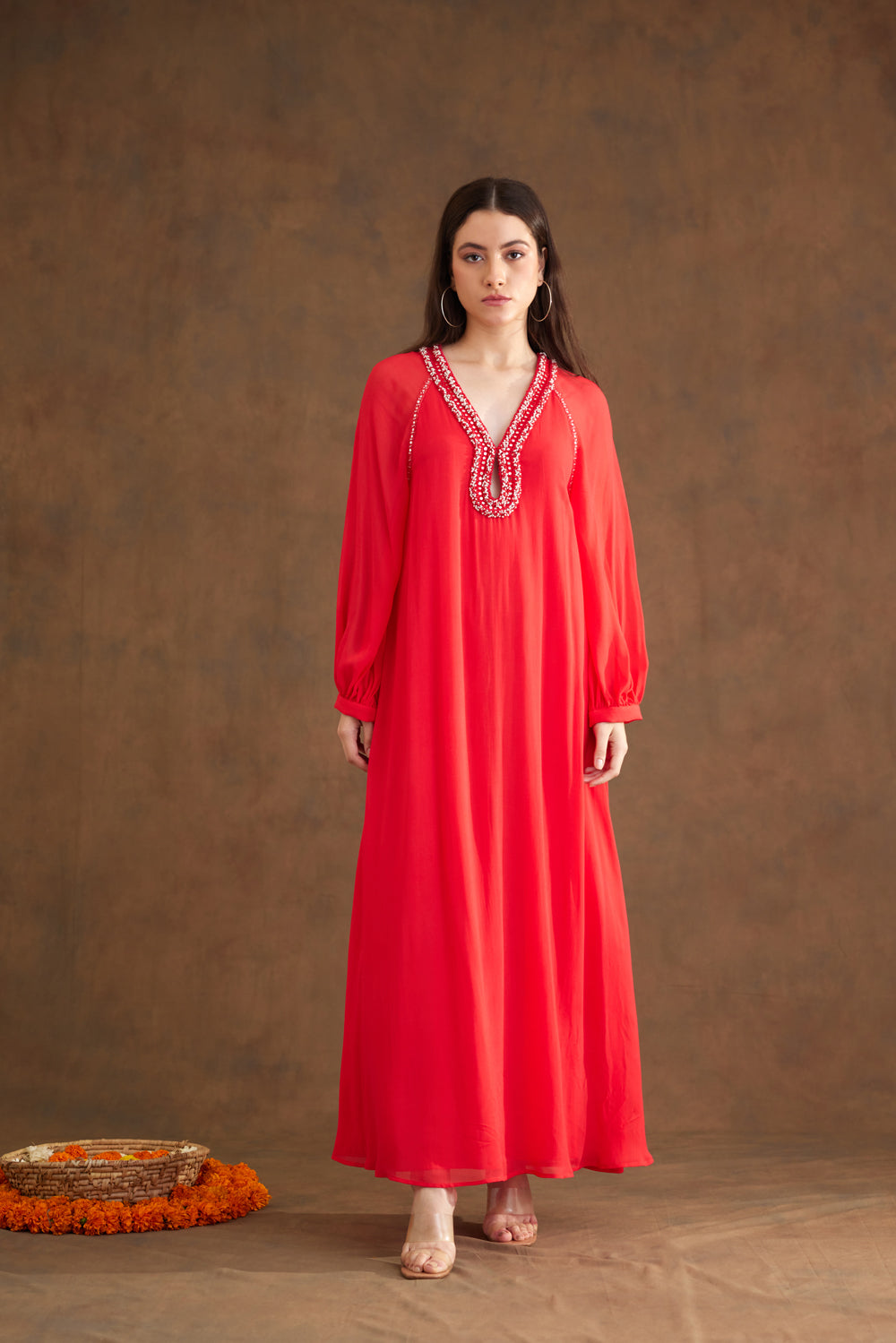 Coral Maxi Dress - Auraya Fashion - Nikasha - #tag1# - #tag2# - #tag3# - #tag3#