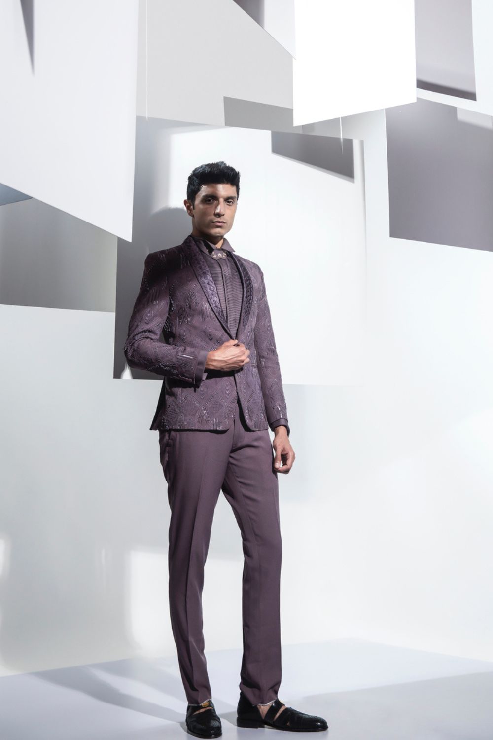 ASH VIOLET TUXEDO - Auraya Fashion -  - #tag1# - #tag2# - #tag3# - #tag3#