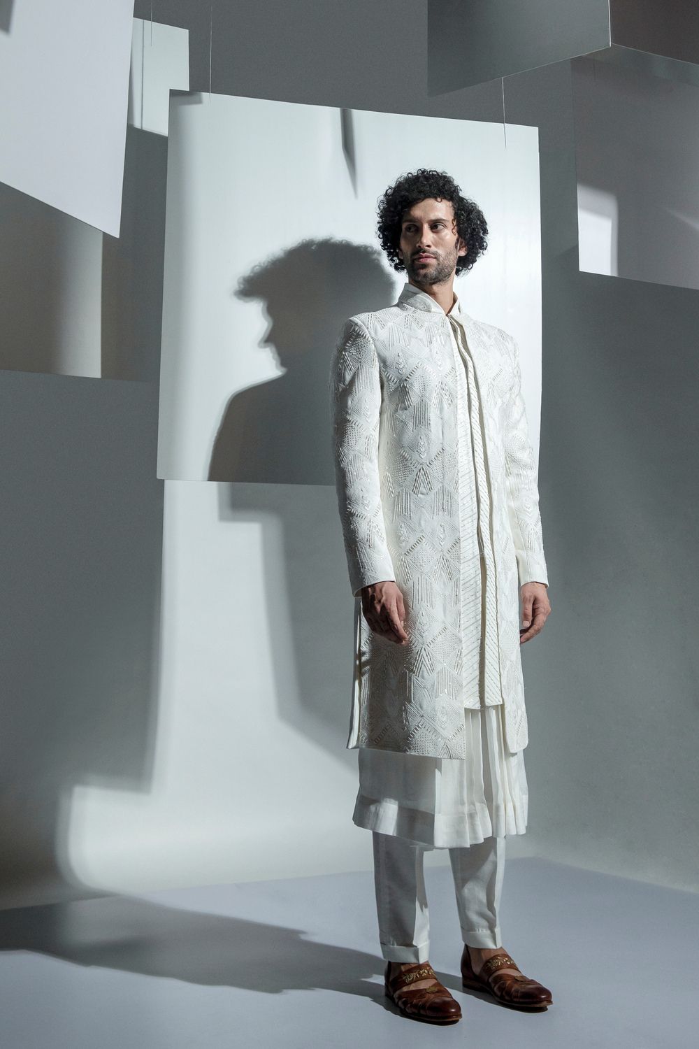 BLANC SHERWANI - Auraya Fashion -  - #tag1# - #tag2# - #tag3# - #tag3#