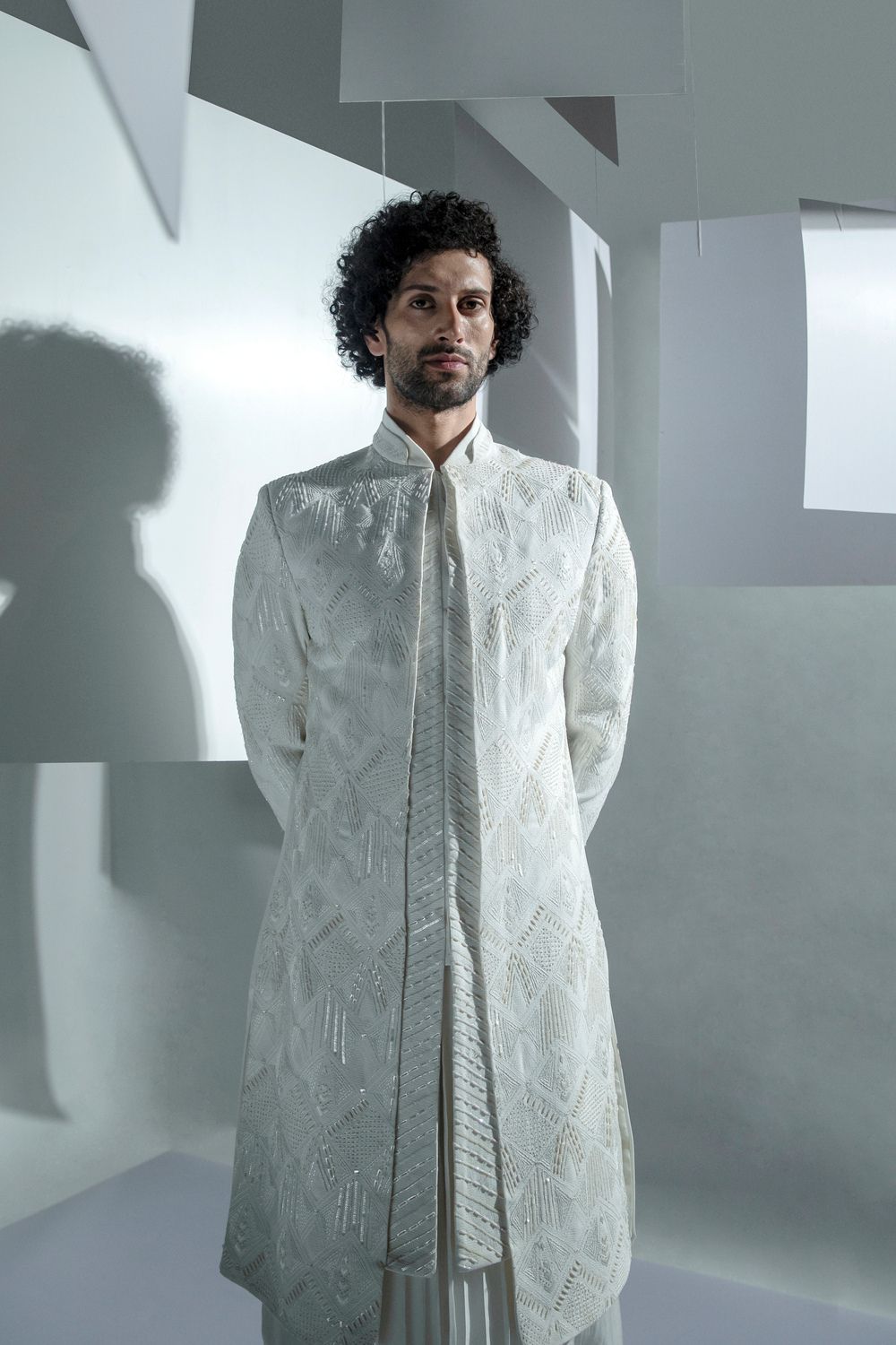 BLANC SHERWANI - Auraya Fashion -  - #tag1# - #tag2# - #tag3# - #tag3#