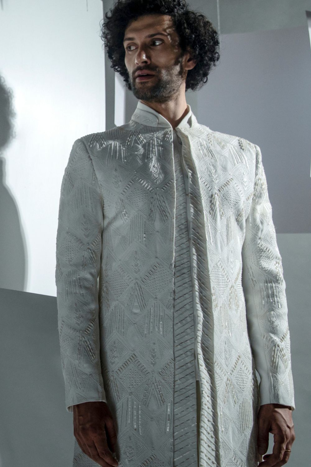 BLANC SHERWANI - Auraya Fashion -  - #tag1# - #tag2# - #tag3# - #tag3#