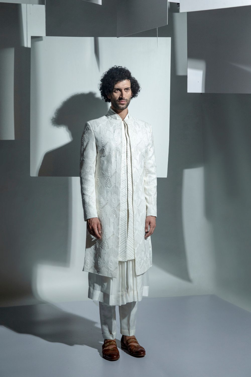 BLANC SHERWANI - Auraya Fashion -  - #tag1# - #tag2# - #tag3# - #tag3#