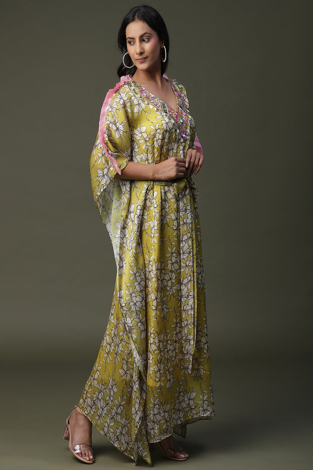 Flower Printed Kaftan - Auraya Fashion -  - #tag1# - #tag2# - #tag3# - #tag3#